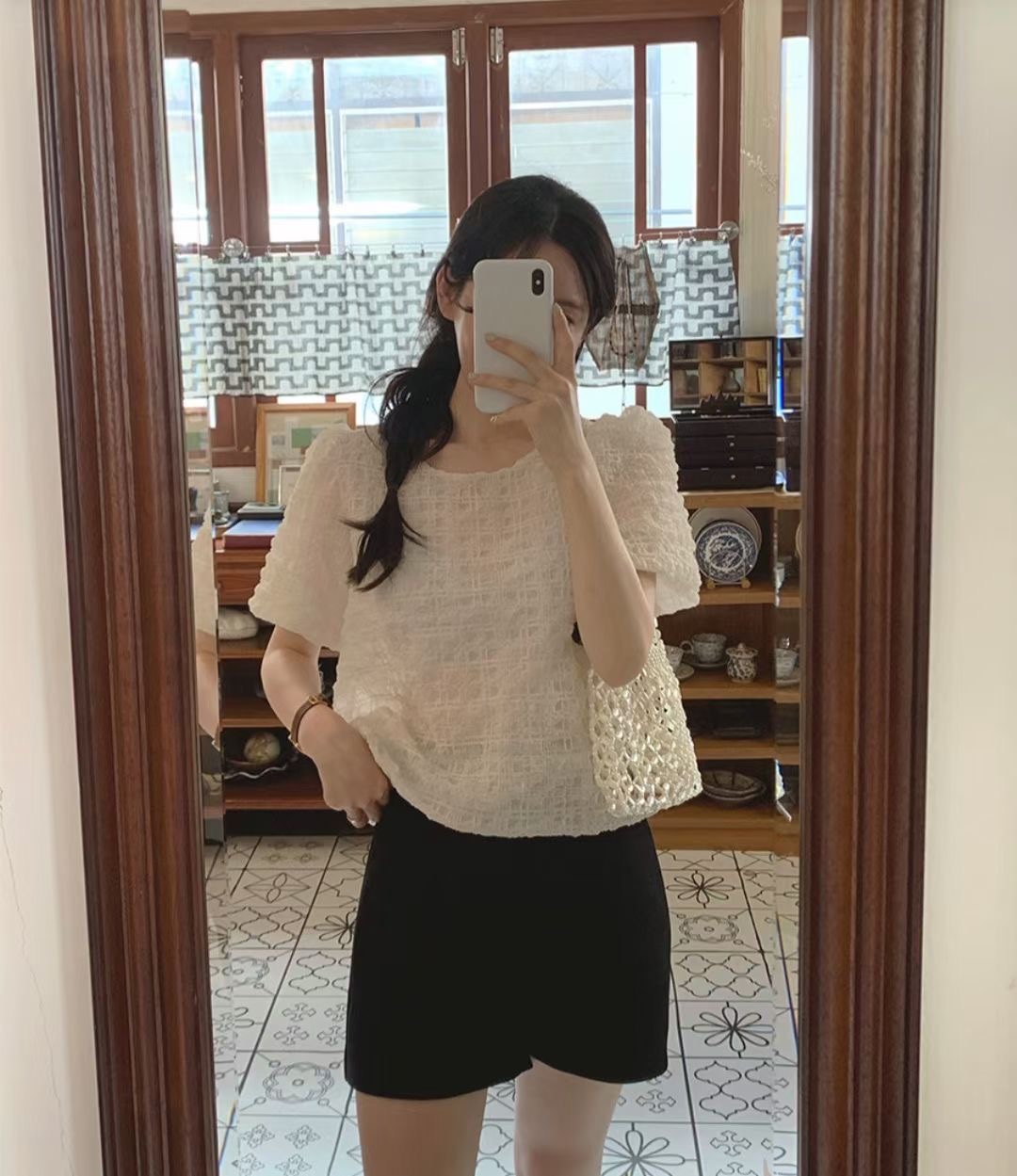 DIFFER韓國直郵㊣女裝新品真品人氣時尚25春夏休閑襯衫蕾絲衫DIFFER襯衫/蕾絲衫圖色2