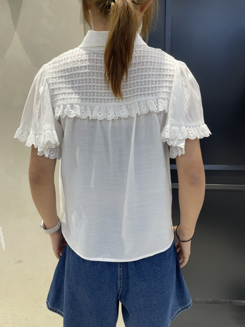 MILLIMETER東大門㊣代購女士新款25春夏真品休閑襯衫蕾絲衫MILLIMETER襯衫/蕾絲衫