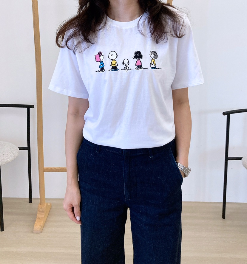 HANNA-A東大門㊣實拍女裝新款休閑熱賣真品人氣25春夏T恤史努比HANNAT恤圖色2