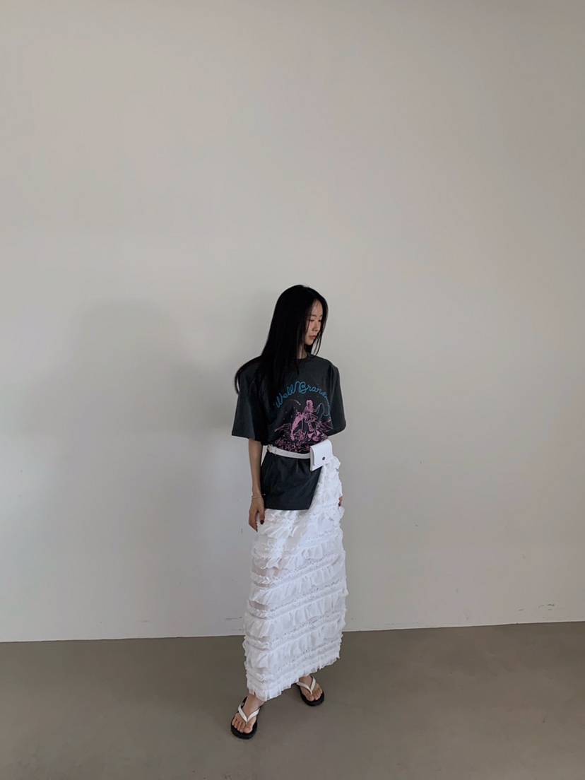 VERANDA韓國代購㊣女裝新款25春夏時尚推薦人氣真品長裙亞麻VERANDA長裙
