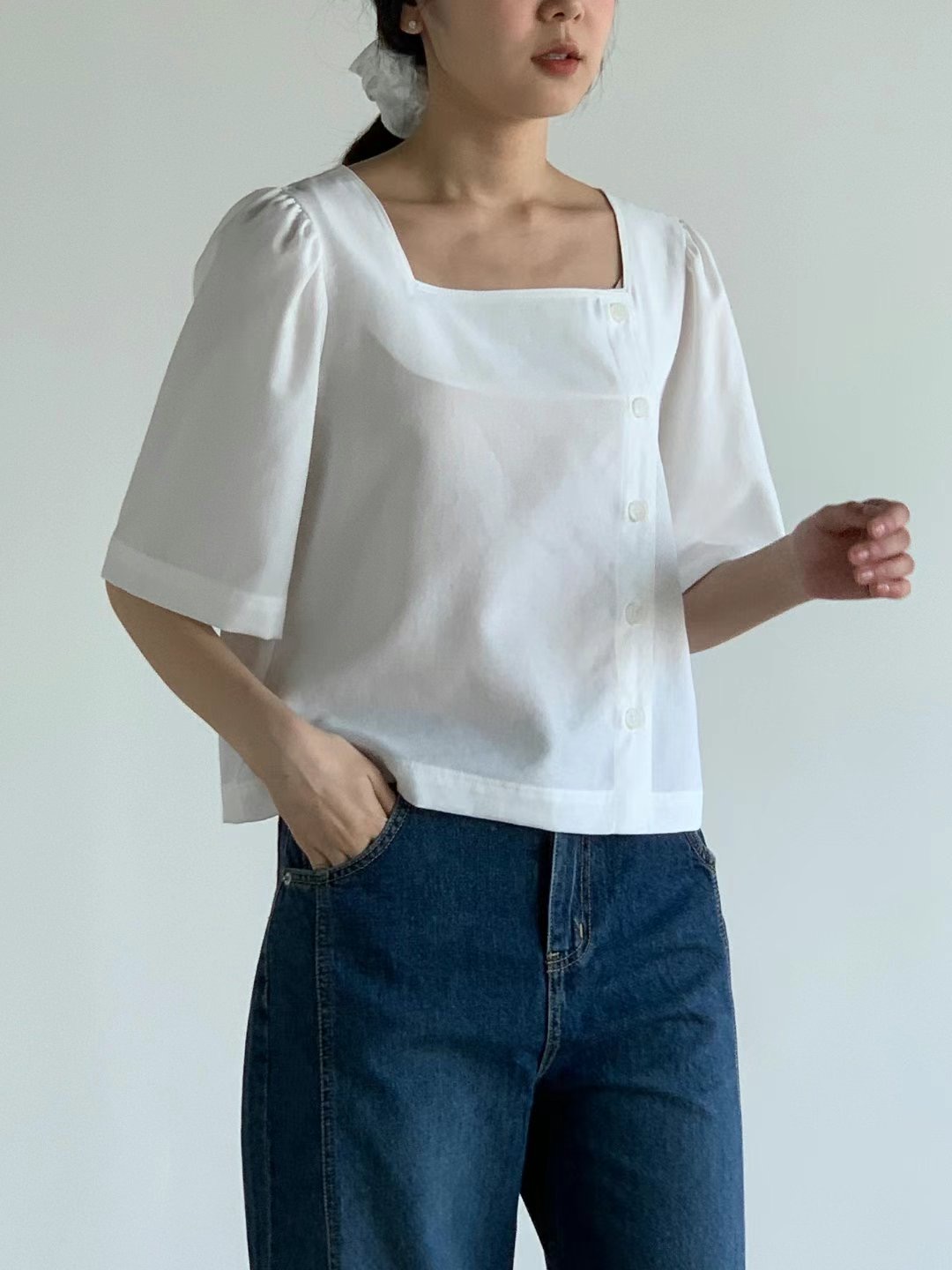 BARISTAR東大門㊣代購女裝新品人氣推薦25春夏休閑襯衫蕾絲衫BARISTAR襯衫/蕾絲衫圖色2