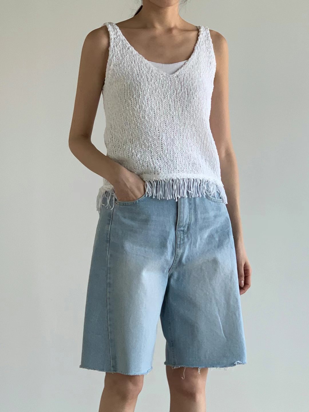 BARISTAR東大門㊣實拍女裝新品25春夏休閑人氣吊帶背心流蘇BARISTAR吊帶/背心