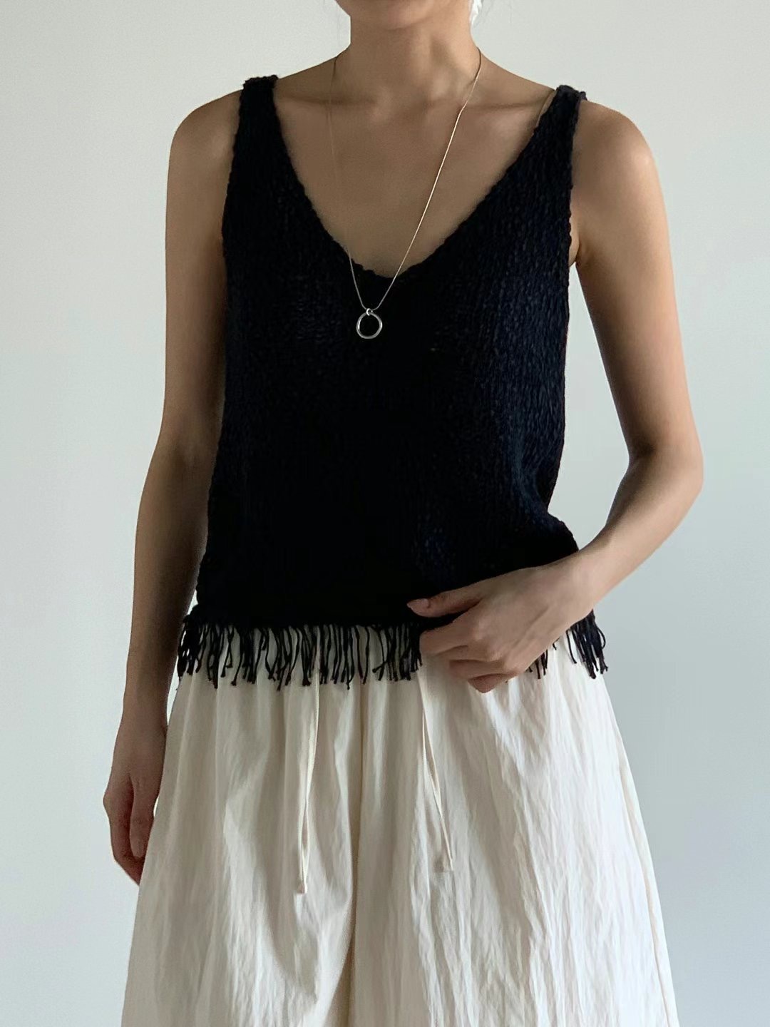 BARISTAR東大門㊣實拍女裝新品25春夏休閑人氣吊帶背心流蘇BARISTAR吊帶/背心圖色3