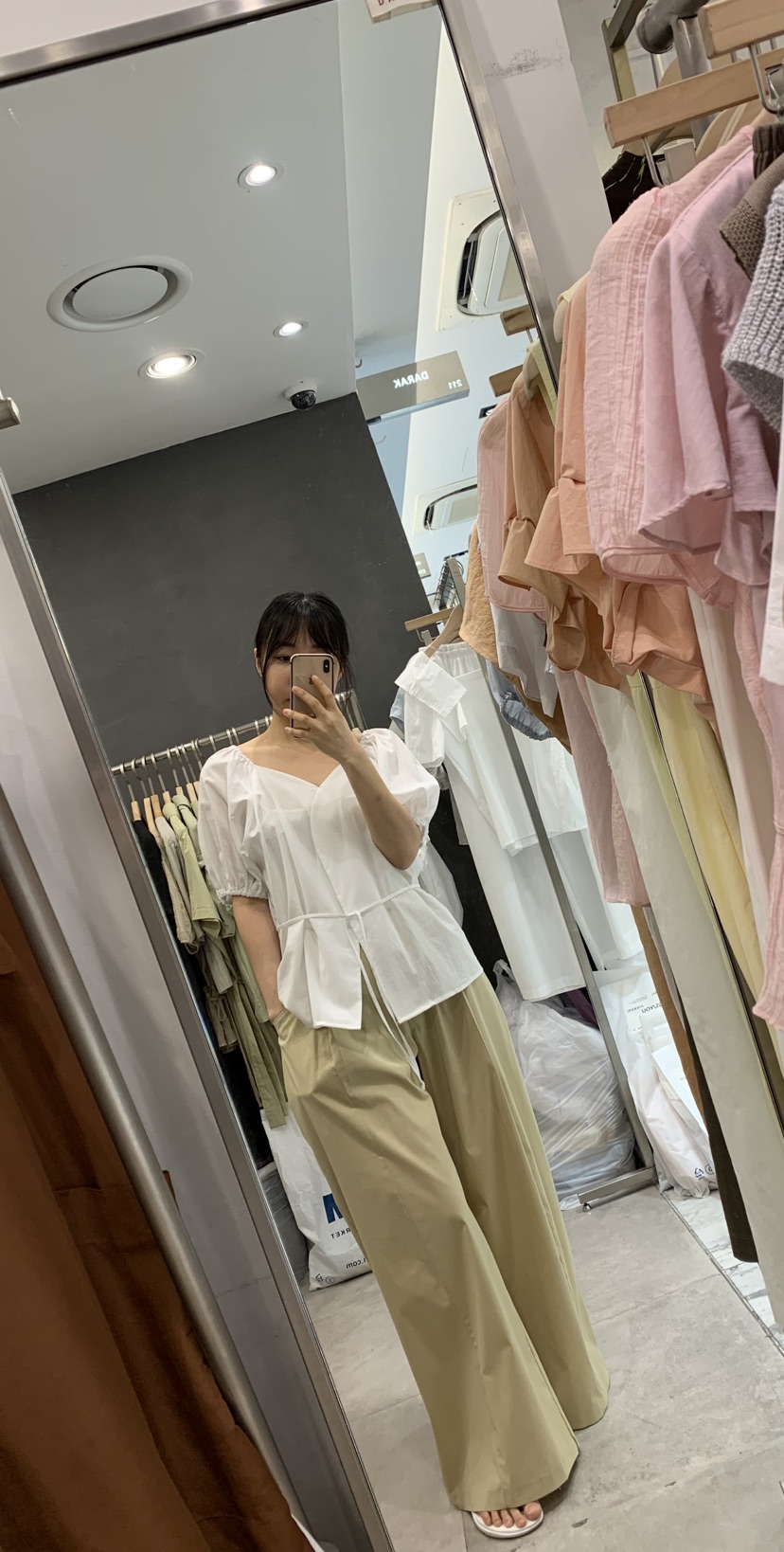 DARAK韓國代購㊣女裝新品休閑人氣熱賣推薦襯衫蕾絲衫含腰繩DARAK襯衫/蕾絲衫