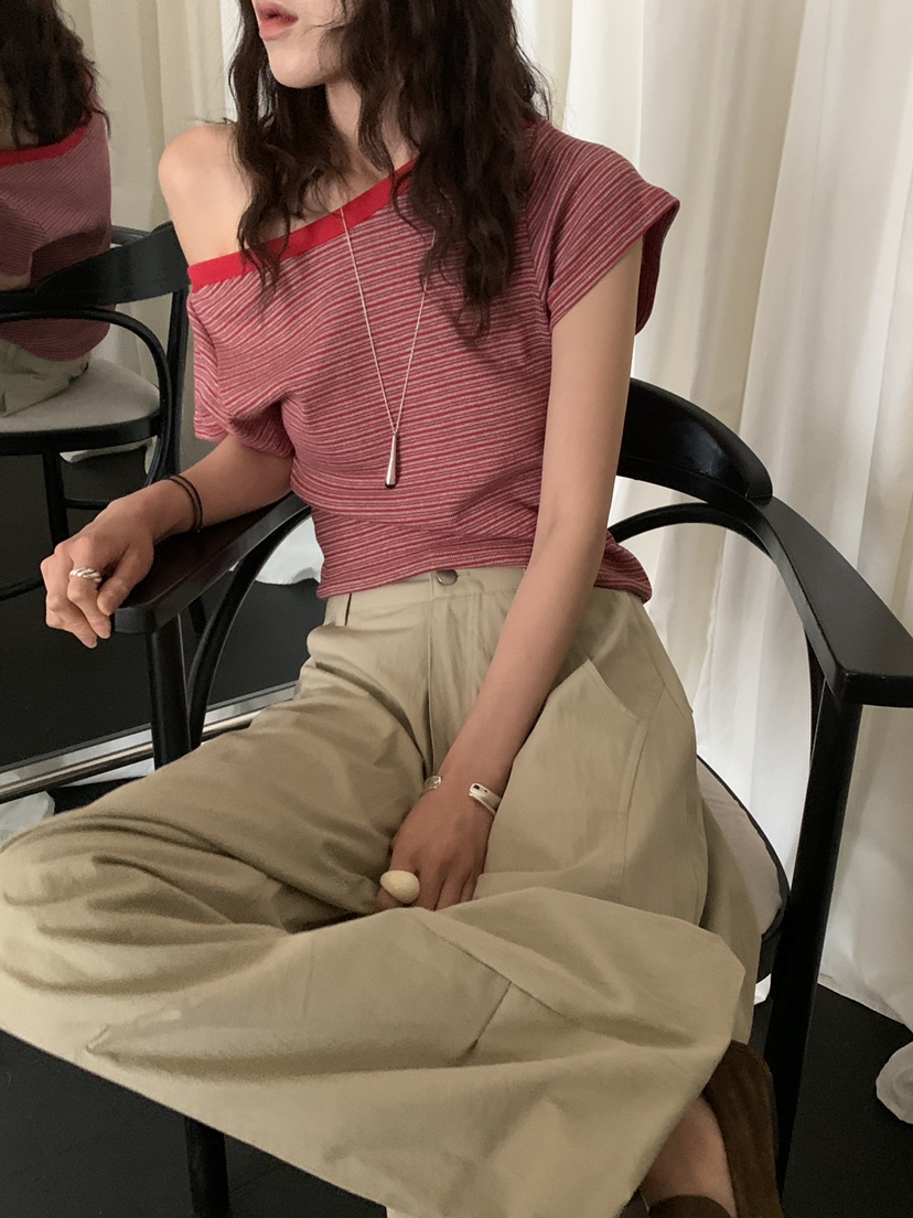 OURS韓國直郵㊣女裝新款人氣25春夏時尚推薦真品休閑職業T恤OURST恤