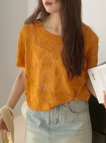 OLA韓國直郵㊣女裝新品休閑真品時尚25春夏職業人氣熱賣針織衫mellor/OLA針織衫