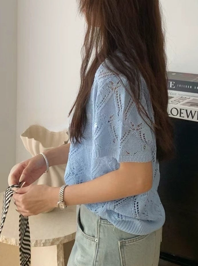OLA韓國直郵㊣女裝新品休閑真品時尚25春夏職業人氣熱賣針織衫mellor/OLA針織衫