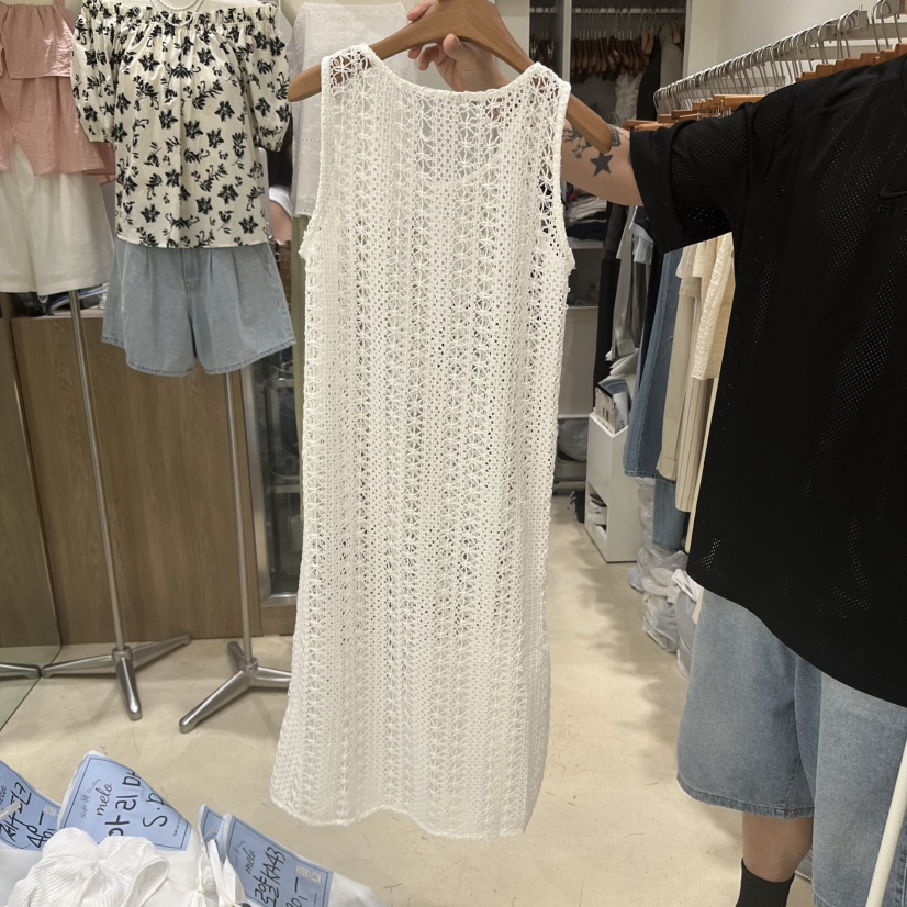 MELO韓國直郵㊣女裝新品休閑人氣熱賣25春夏時尚連衣裙網眼MELO連衣裙
