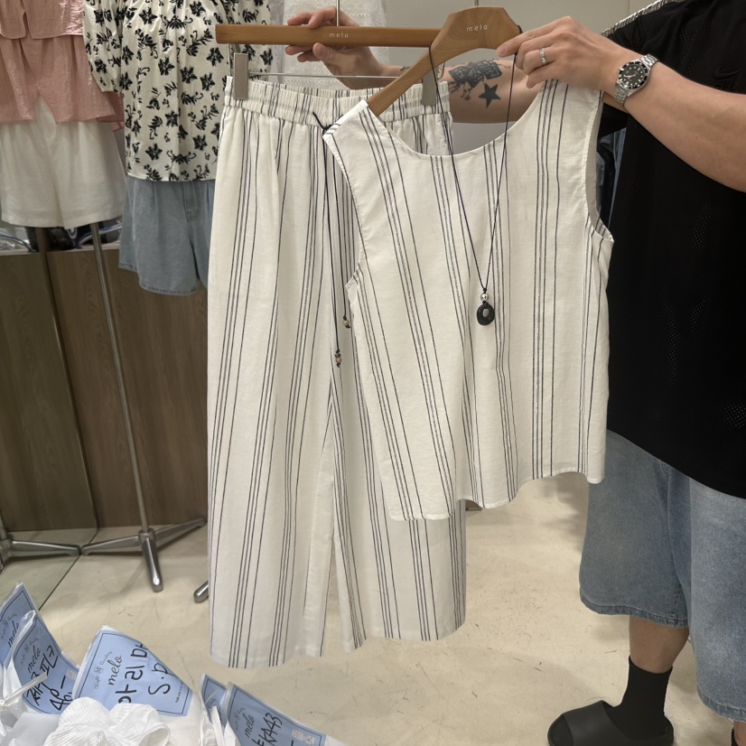 MELO東大門㊣直郵女士新品熱賣25春夏休閑時尚真品套裝兩件套MELO套裝