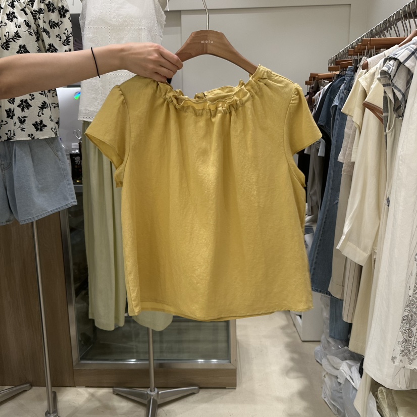 MELO東大門㊣實拍女裝新品職業真品熱賣時尚25春夏襯衫蕾絲衫MELO襯衫/蕾絲衫圖色2