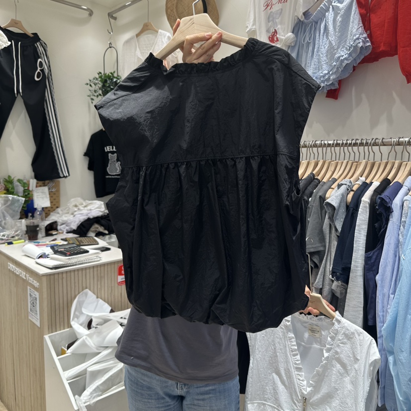 UNDERSTAR_VINTAGE韓國代購㊣女士新品職業真品馬甲荷葉邊拉鏈UNDERSTAR_VINTAGE馬甲