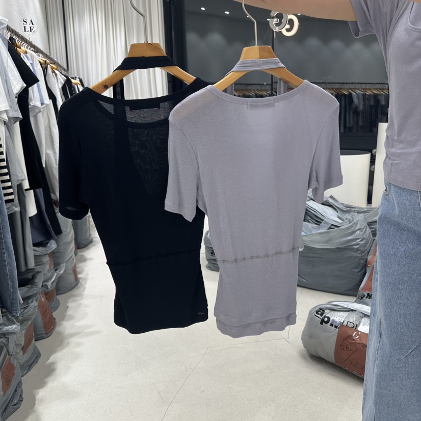 TREND SELLER/G韓國直郵㊣女裝新品職業T恤不含腰帶假兩件G/TREND SELLERT恤