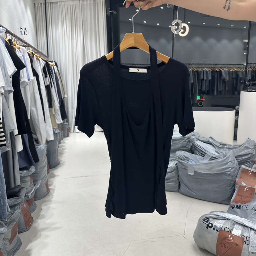 TREND SELLER/G韓國直郵㊣女裝新品職業T恤不含腰帶假兩件G/TREND SELLERT恤圖色3