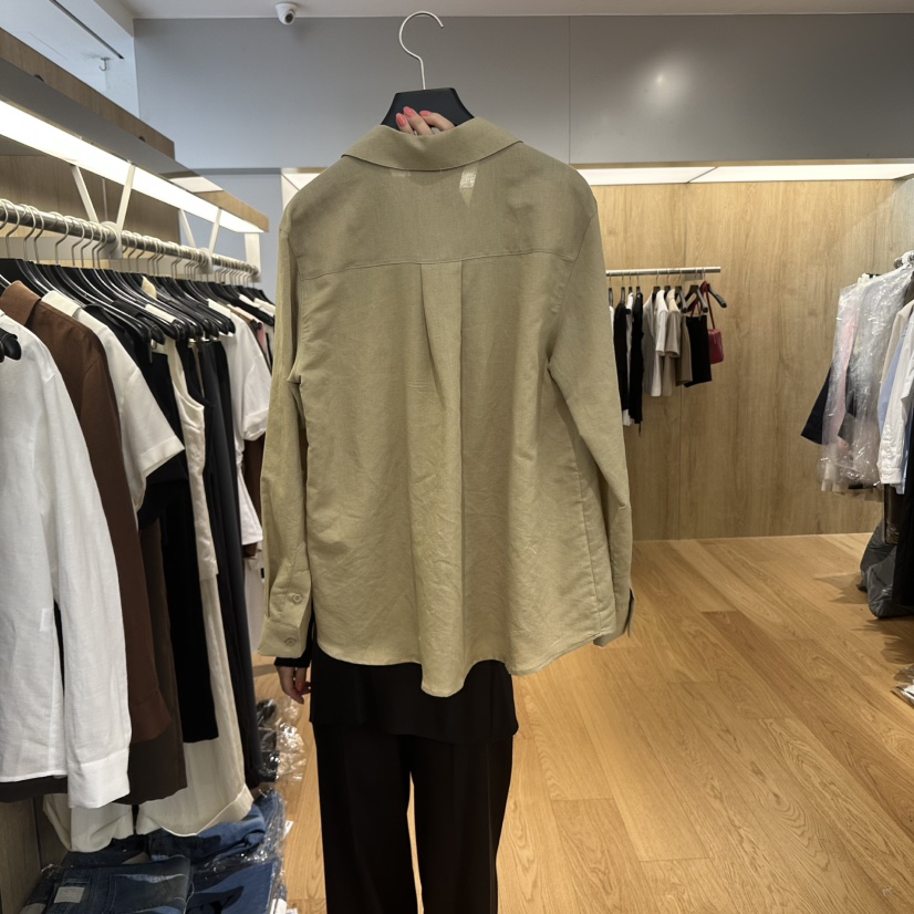 LEFANCY韓國直郵㊣女裝新品熱賣時尚25春夏真品襯衫蕾絲衫亞麻LEFANCY襯衫/蕾絲衫