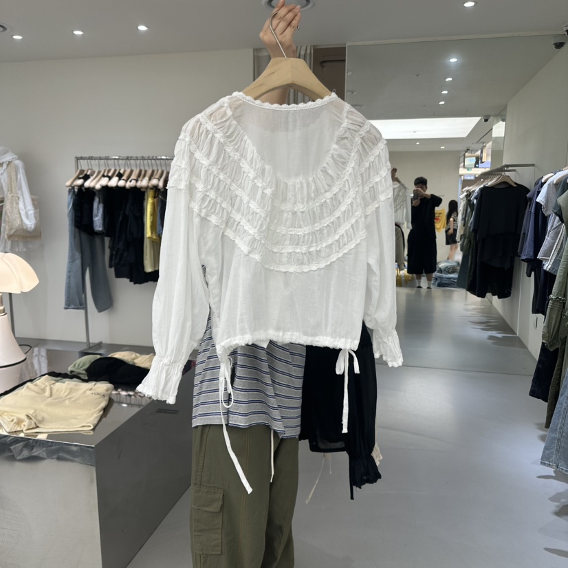 VAULT韓國代購㊣女士新品25春夏推薦人氣真品時尚襯衫蕾絲衫VAULT襯衫/蕾絲衫