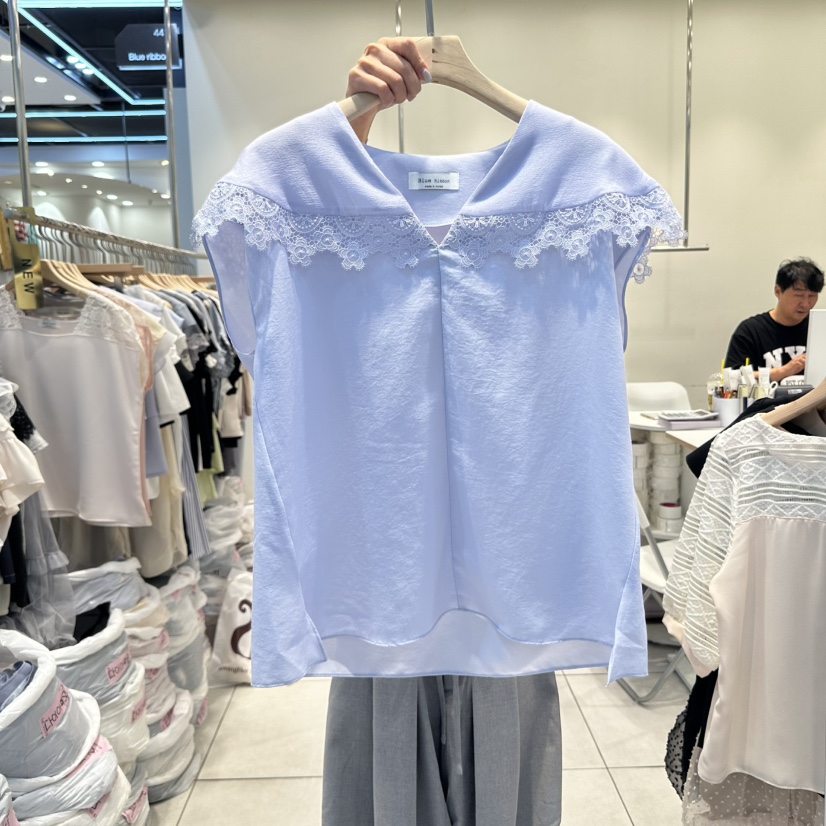 BLUE RIBBON東大門㊣直郵女士新款休閑職業真品襯衫蕾絲衫BLUE RIBBON襯衫/蕾絲衫圖色2