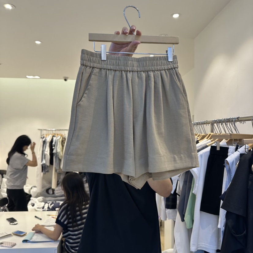 EYEFUL-Q韓國直郵㊣女士新品人氣25春夏休閑推薦職業短褲亞麻eyeful短褲圖色2