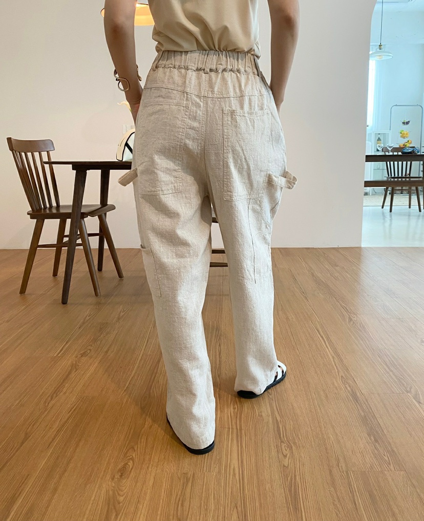 YESFREE東大門㊣代購女士新品真品熱賣25春夏時尚休閑褲亞麻YESFREE休閑褲