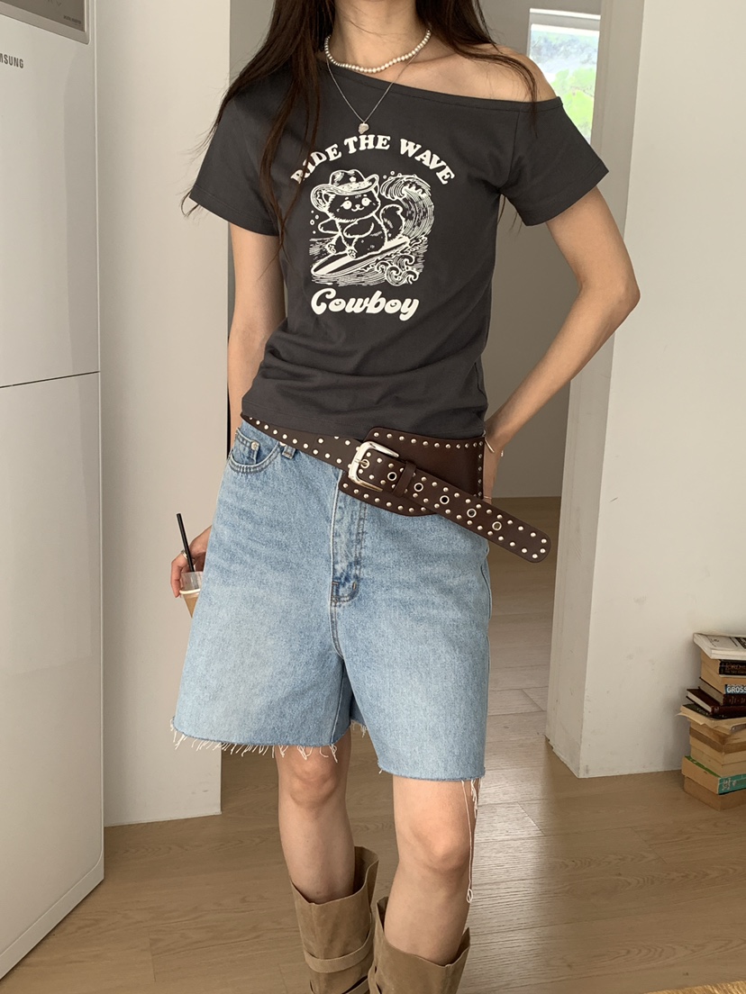 MORE THAN-P東大門㊣代購女裝新品25春夏職業時尚人氣T恤MORE THANT恤