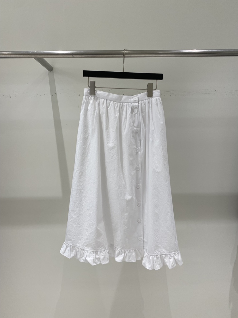WELL KNOWN東大門㊣直郵女士新品25春夏真品長裙荷葉邊紐扣WELL KNOWN長裙圖色1