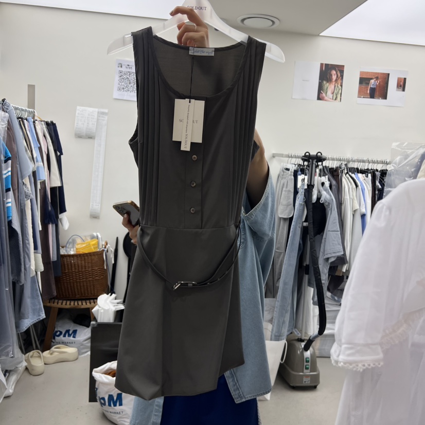 SOLD OUT東大門㊣直郵女士新款職業熱賣推薦連衣裙包含腰帶SOLD OUT連衣裙