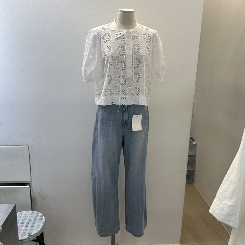 EFFERVESCENT韓國代購㊣女裝新品推薦熱賣25春夏襯衫蕾絲衫evc/effervescent襯衫/蕾絲衫