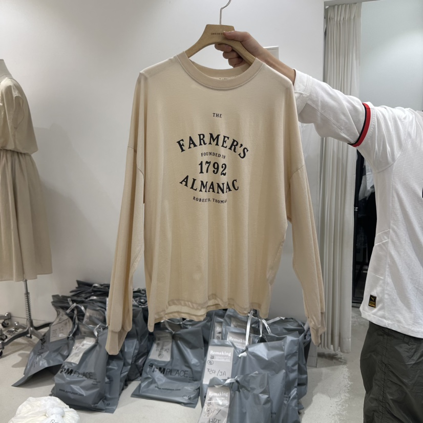 URBANSTORY/REMAKING韓國代購㊣女裝新款休閑25春夏長袖T恤Remaking/URBANSTORY長袖T恤圖色2