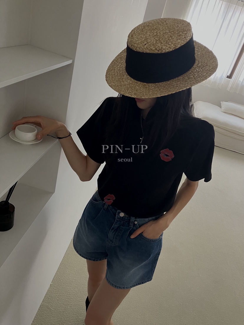 PIN-UP韓國代購㊣女裝新款時尚休閑真品推薦25春夏人氣T恤PIN-UPT恤