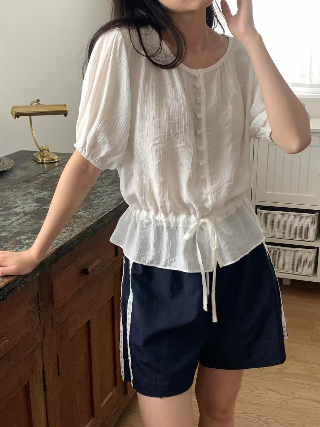 O SENSE-오센스-T東大門㊣直郵女士新品熱賣休閑襯衫蕾絲衫O SENSE襯衫/蕾絲衫圖色1
