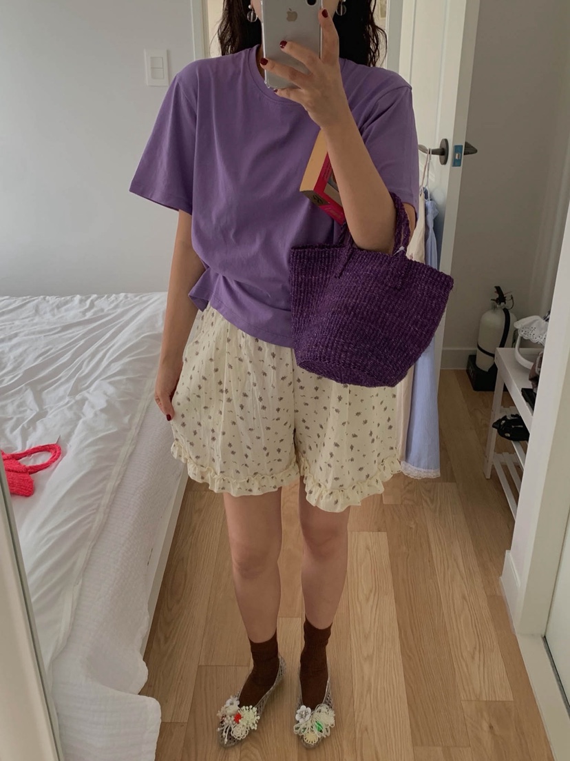 I I韓國直郵㊣女裝新款職業休閑熱賣真品25春夏短褲荷葉邊ITSSONG短褲