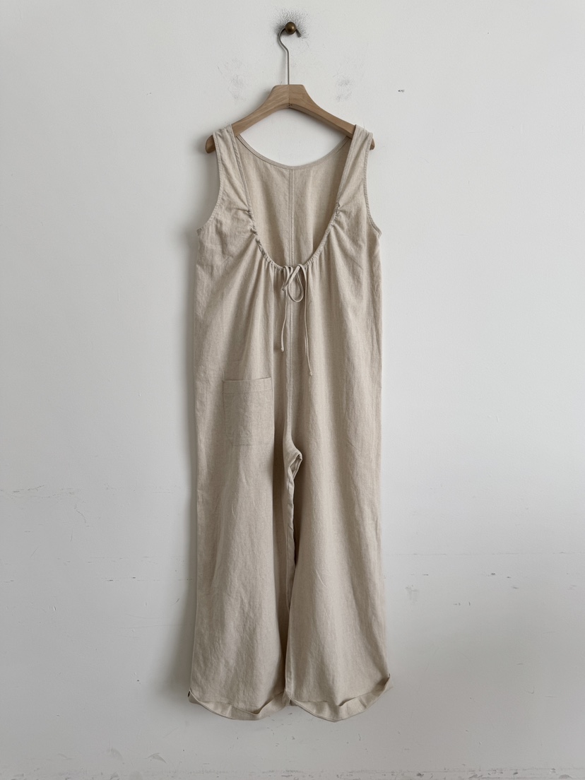 CEDARWOOD東大門㊣實拍女裝新品休閑25春夏職業熱賣連體褲亞麻CEDARWOOD連體褲