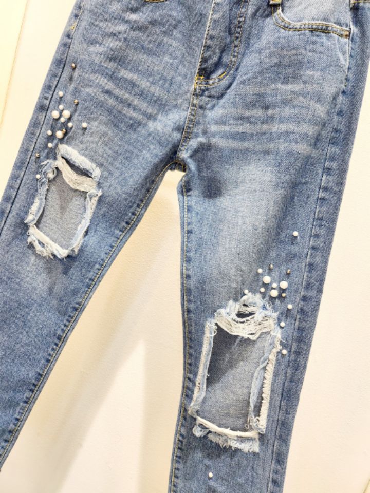 RICO韓國直郵㊣女士新品職業休閑真品熱賣時尚25春夏牛仔褲bling bling/RICO牛仔褲