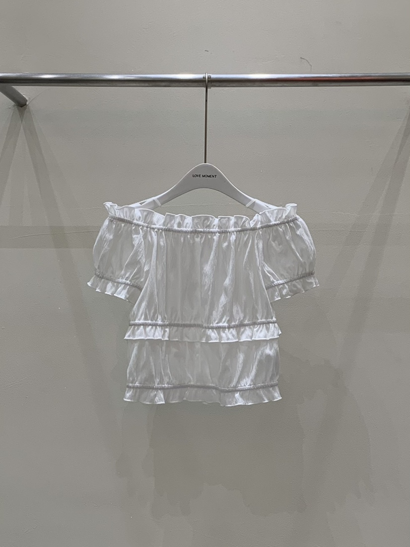 LOVE MOMENT韓國代購㊣女士新款休閑25春夏襯衫蕾絲衫荷葉邊LOVE MOMENT襯衫/蕾絲衫圖色1