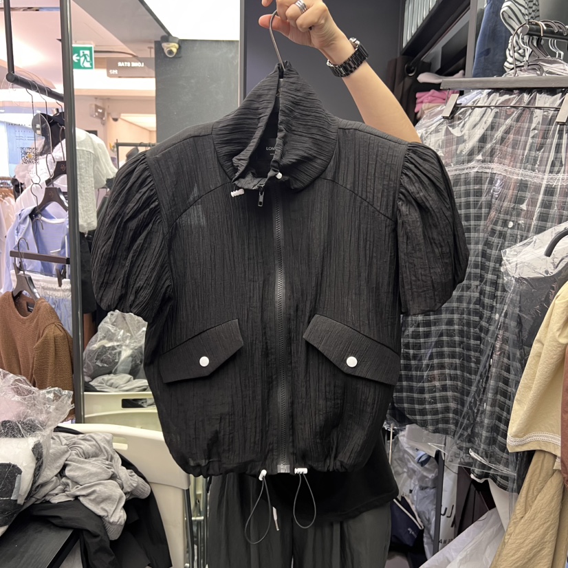 LONE STAR東大門㊣直郵女裝新品時尚熱賣25春夏職業夾克褶皺LONE STAR夾克圖色1