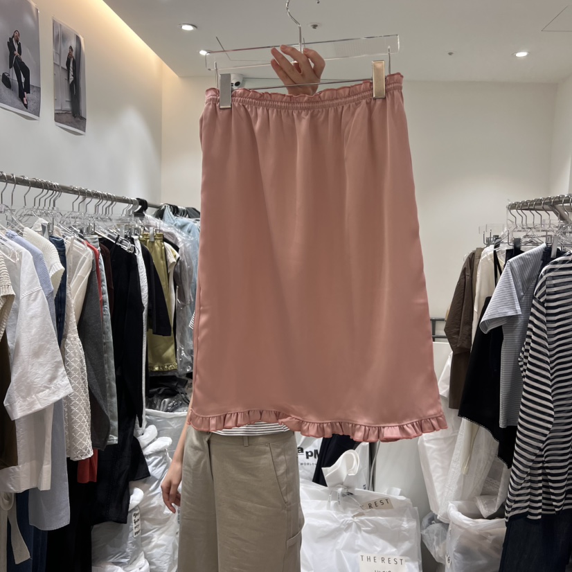 THE REST東大門㊣直郵女士新品25春夏時尚半身裙中短裙緞面THE REST/UNNOEUD半身裙/中短裙
