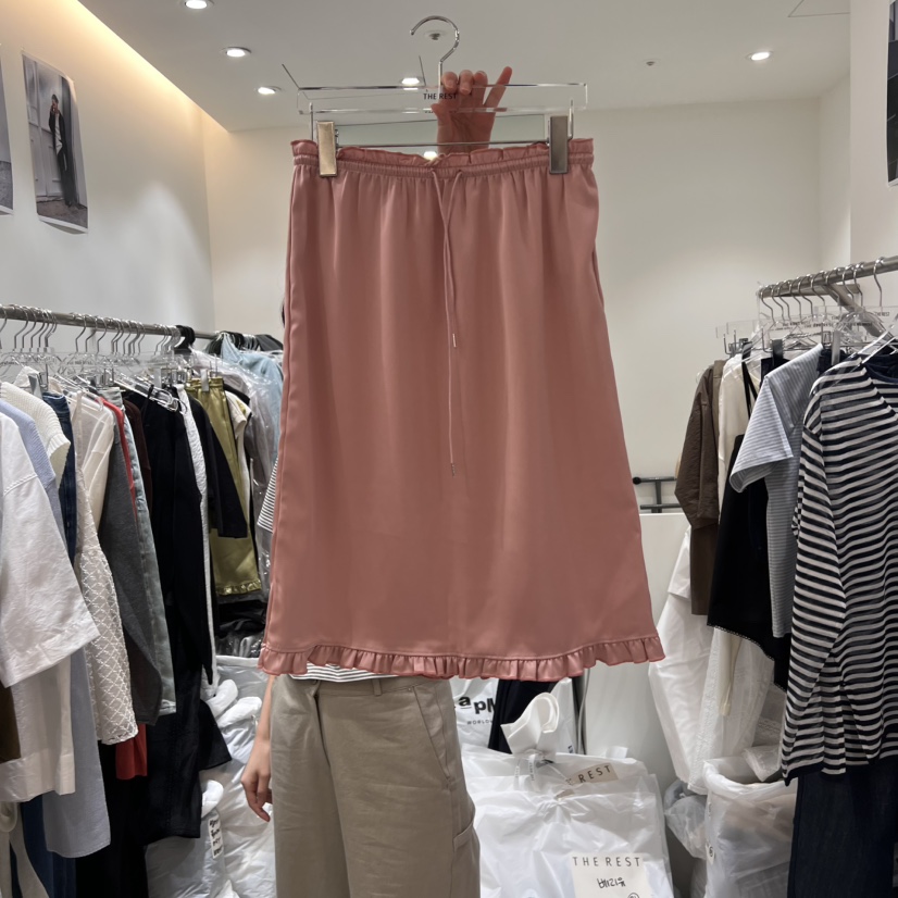 THE REST東大門㊣直郵女士新品25春夏時尚半身裙中短裙緞面THE REST/UNNOEUD半身裙/中短裙