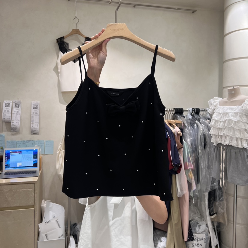 SALONDEMAG韓國代購㊣女士新款推薦25春夏休閑時尚吊帶背心SALONDEMAG吊帶/背心圖色2