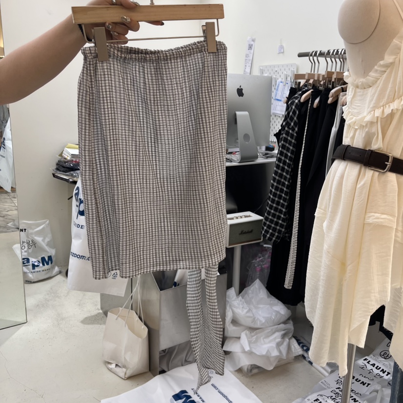 FLAUNT東大門㊣實拍女裝新款25春夏人氣時尚熱賣吊帶背心格紋FLAUNT吊帶/背心