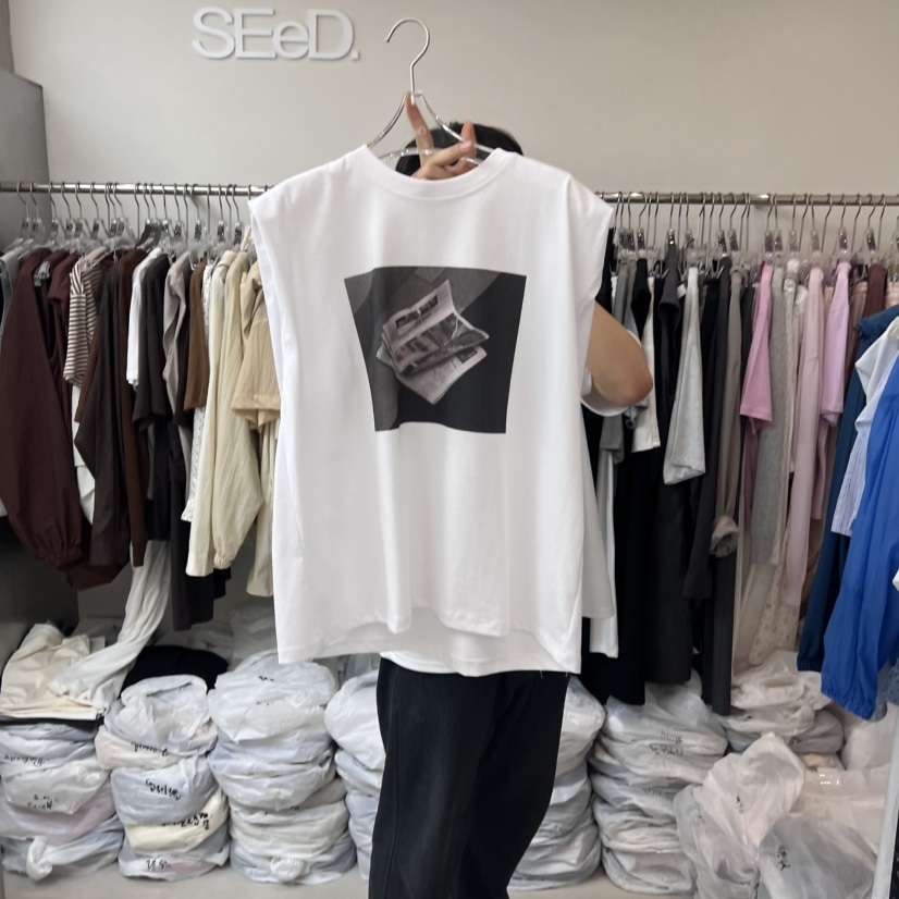 LEESEED-A韓國代購㊣女裝新品人氣熱賣25春夏時尚吊帶背心SEeD/LEESEED吊帶/背心圖色1