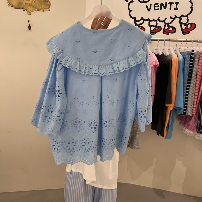 VENTI韓國直郵㊣女裝新款25春夏休閑時尚真品熱賣襯衫蕾絲衫VENTI襯衫/蕾絲衫