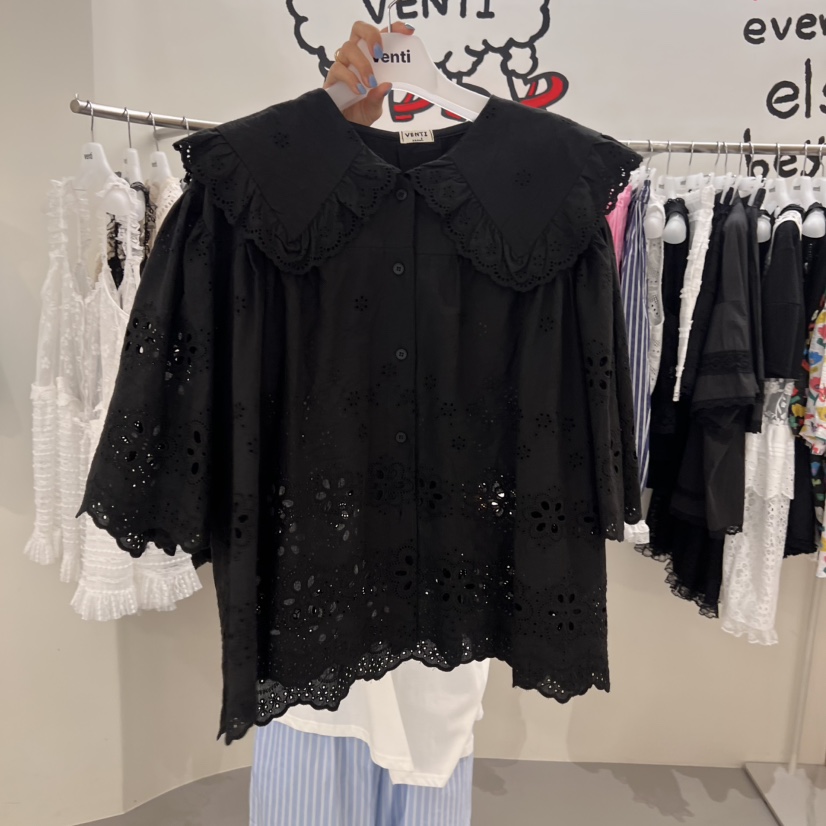 VENTI韓國直郵㊣女裝新款25春夏休閑時尚真品熱賣襯衫蕾絲衫VENTI襯衫/蕾絲衫圖色4