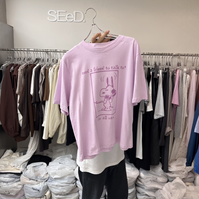 LEESEED-A東大門㊣實拍女裝新品真品推薦熱賣時尚T恤史努比SEeD/LEESEEDT恤圖色2