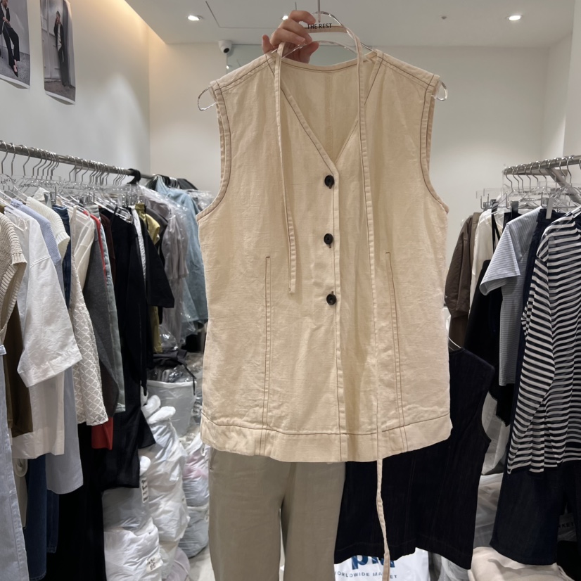 THE REST韓國代購㊣女士新款真品25春夏人氣職業休閑熱賣馬甲THE REST/UNNOEUD馬甲圖色2
