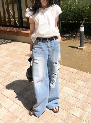WIZ2東大門㊣代購女士新品職業推薦休閑25春夏熱賣人氣牛仔褲WIZ2牛仔褲
