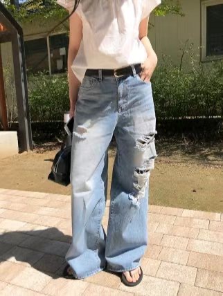 WIZ2東大門㊣代購女士新品職業推薦休閑25春夏熱賣人氣牛仔褲WIZ2牛仔褲