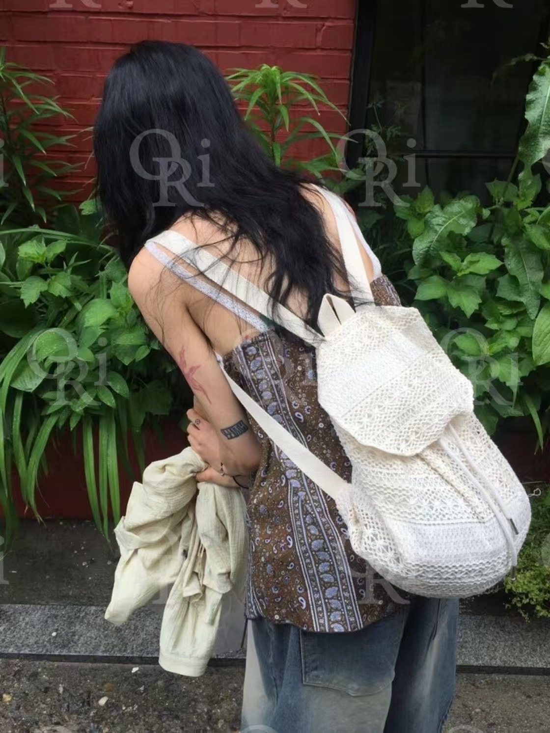 O-RI-오리-T東大門㊣代購女士新款時尚真品25春夏雙肩背包O-RI雙肩背包
