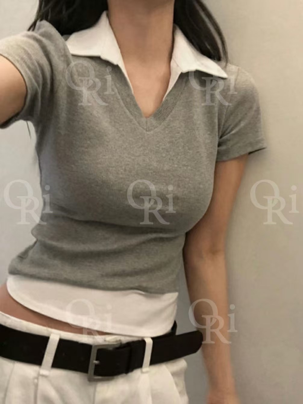 O-RI-오리-T韓國直郵㊣女裝新品職業推薦真品25春夏熱賣T恤O-RIT恤圖色3