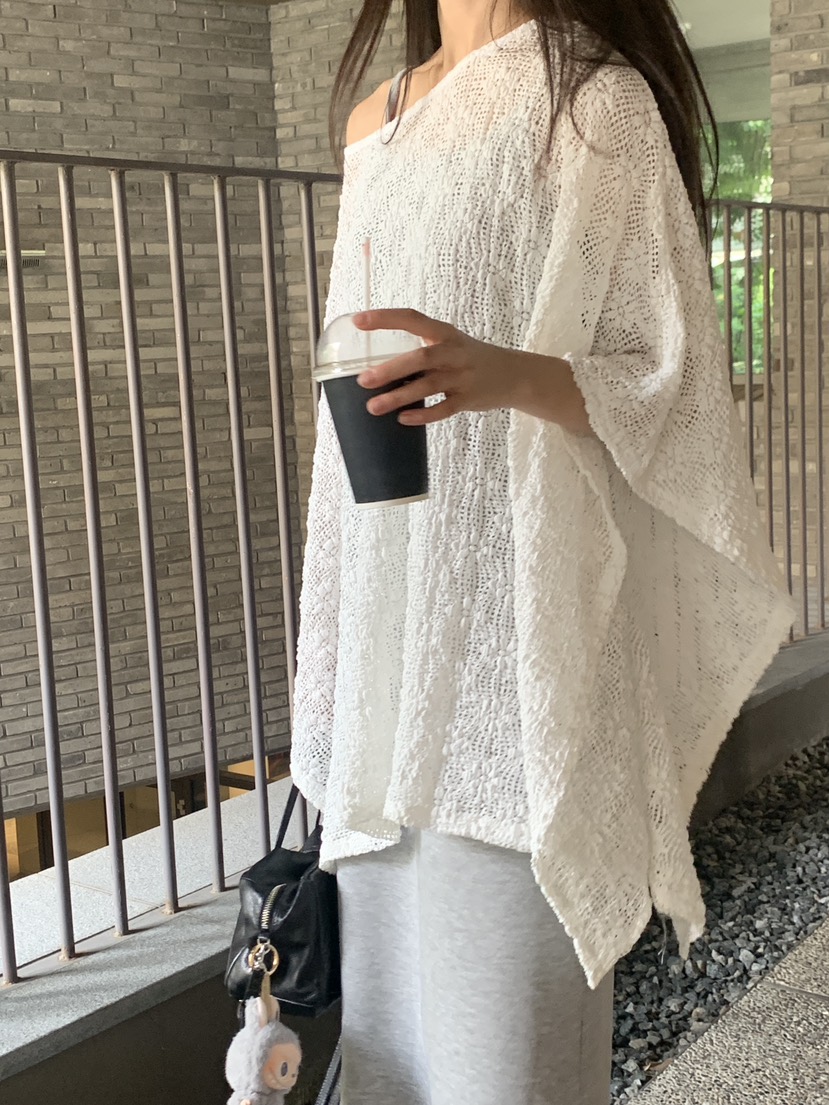 LOGARDEN東大門㊣代購女裝新品人氣時尚襯衫蕾絲衫斗篷蕾絲LO GARDEN襯衫/蕾絲衫