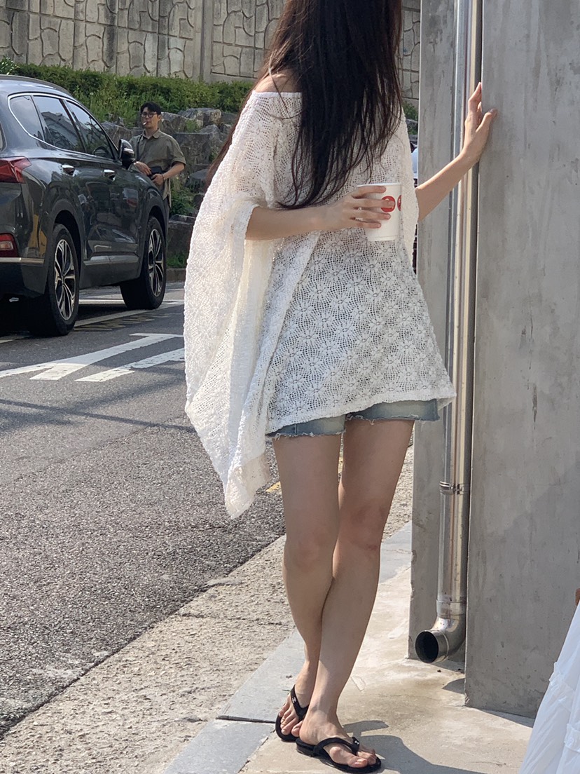 LOGARDEN東大門㊣代購女裝新品人氣時尚襯衫蕾絲衫斗篷蕾絲LO GARDEN襯衫/蕾絲衫