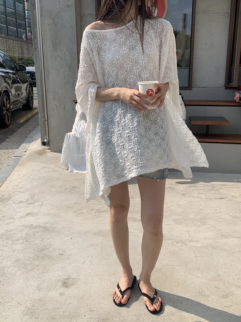LOGARDEN東大門㊣代購女裝新品人氣時尚襯衫蕾絲衫斗篷蕾絲LO GARDEN襯衫/蕾絲衫